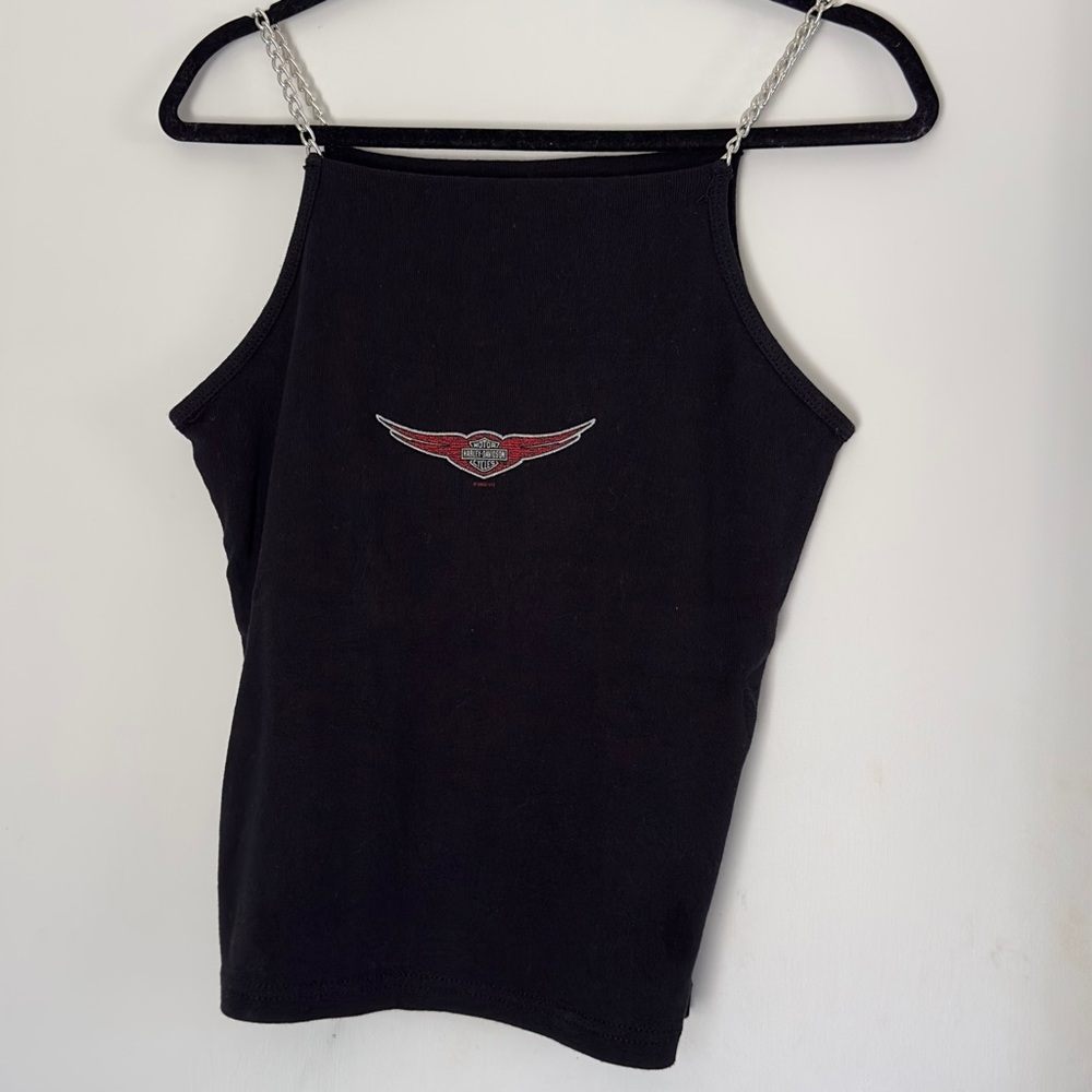 Harley Davidson tank top with chains straps